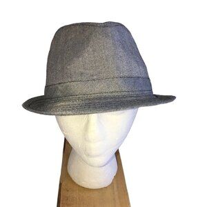 Stetson Fedora Hat Size Large Herringbone Gray Satin Lined Mens Unisex